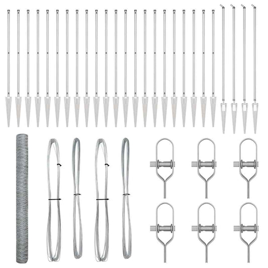 vidaXL Περίφραξη Εξαγώνου 1.6x50 μ. Γαλβανισμένο Ατσάλι