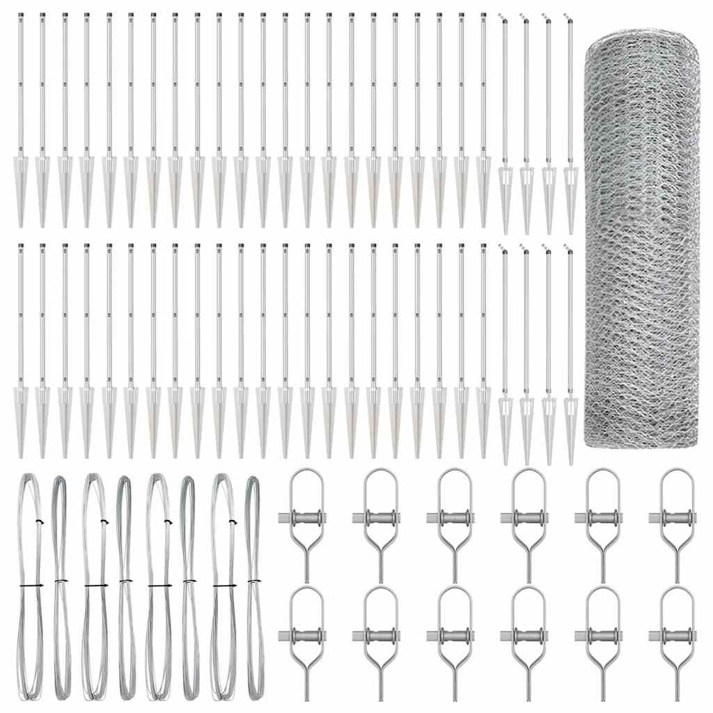 vidaXL Εξάγωνη Περίφραξη 0.5x100 μ Γαλβανισμένος Χάλυβας