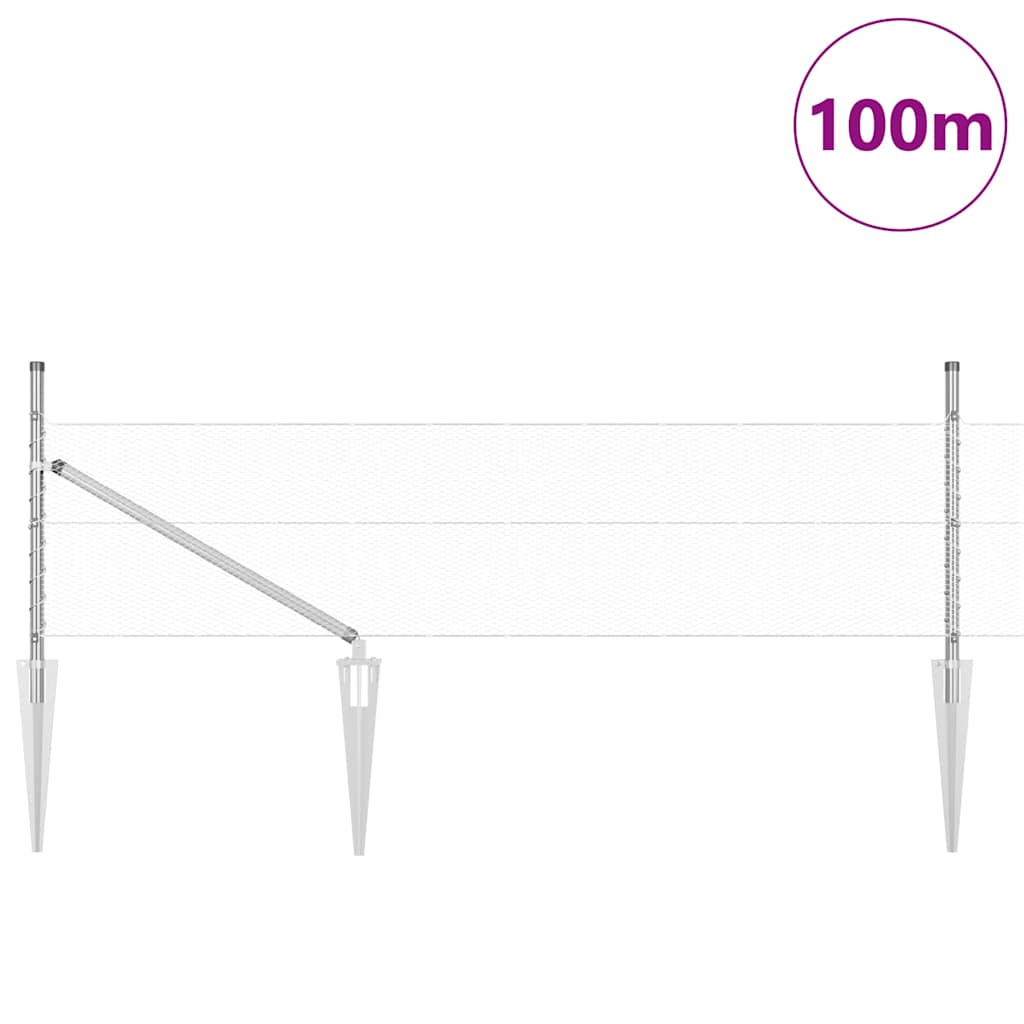 vidaXL Φράχτης Εξάγωνος 0.8x100 μ Γαλβανισμένος Χάλυβας