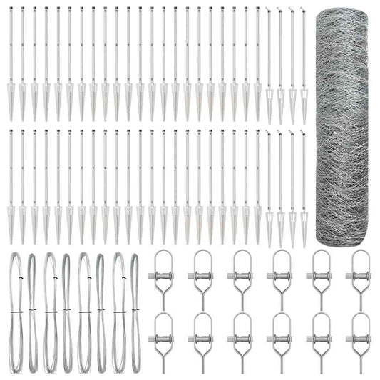 vidaXL Εξάγωνη Περίφραξη 1x100 m Γαλβανισμένος Χάλυβας