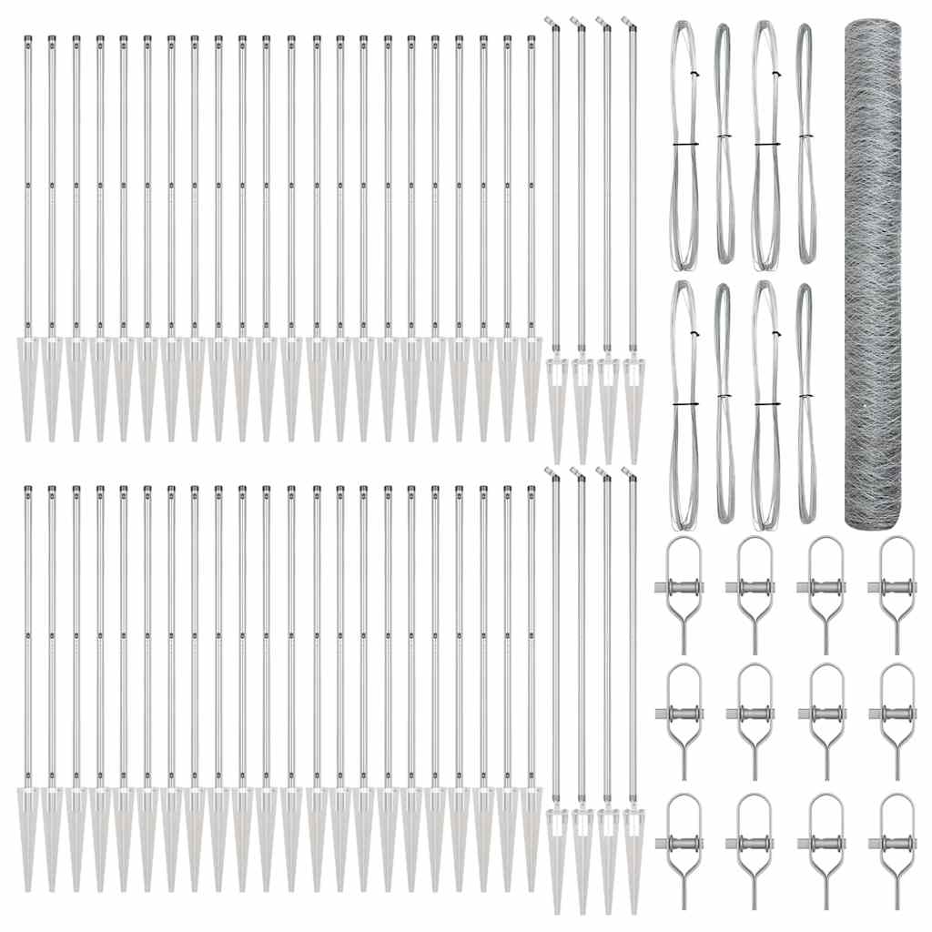 vidaXL Έξιγωνος Φράχτης 1.4x100 μ Γαλβανισμένος Ατσάλι