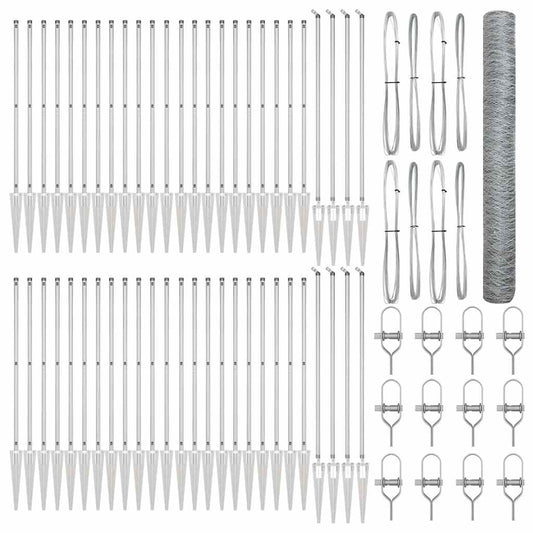 vidaXL Έξιγωνος Φράχτης 1.4x100 μ Γαλβανισμένος Ατσάλι