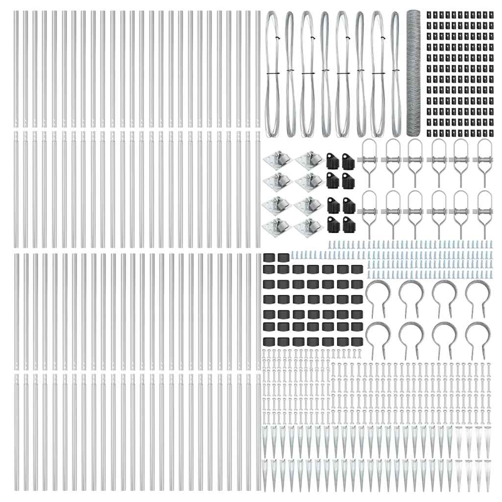 vidaXL Έξιγωνος Φράχτης 1.4x100 μ Γαλβανισμένος Ατσάλι