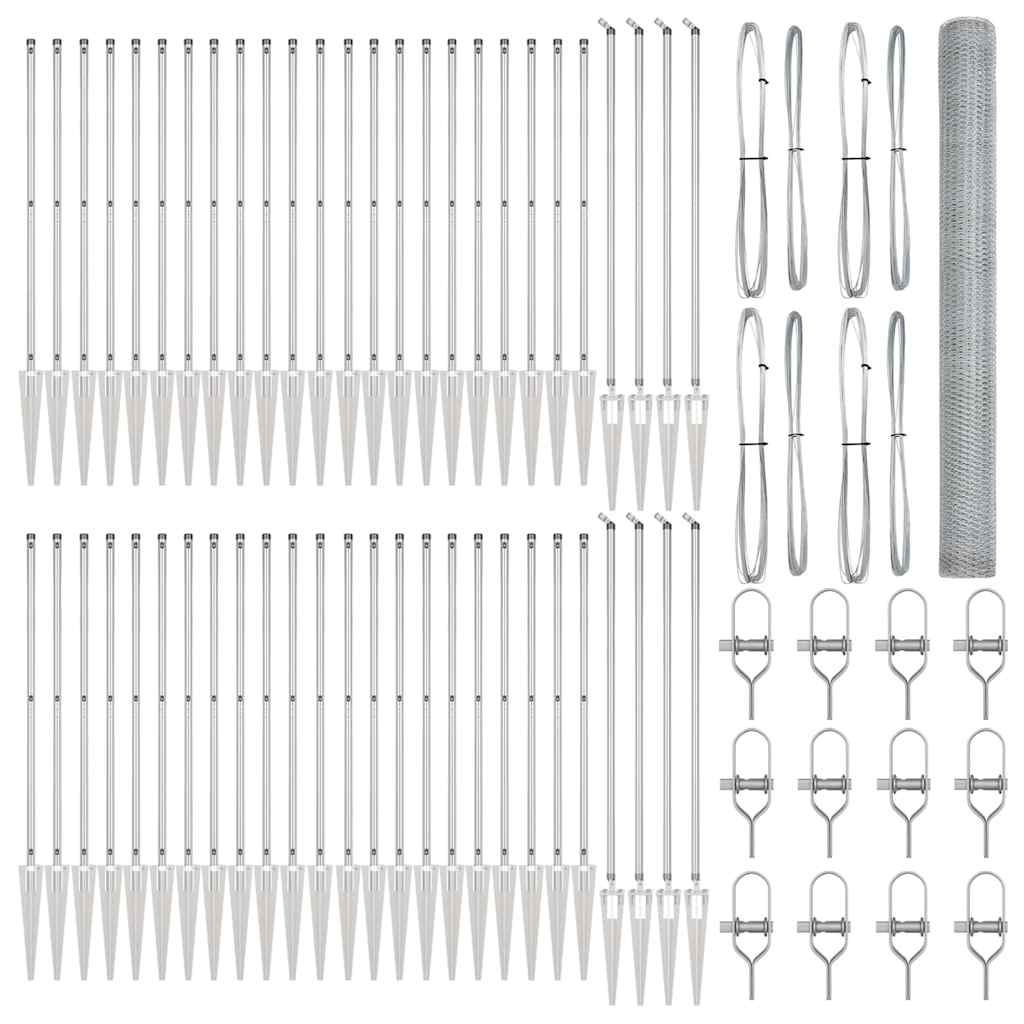 Φράχτης vidaXL Εξαγωνικός 1.5x100 μ Γαλβανισμένος Χάλυβας