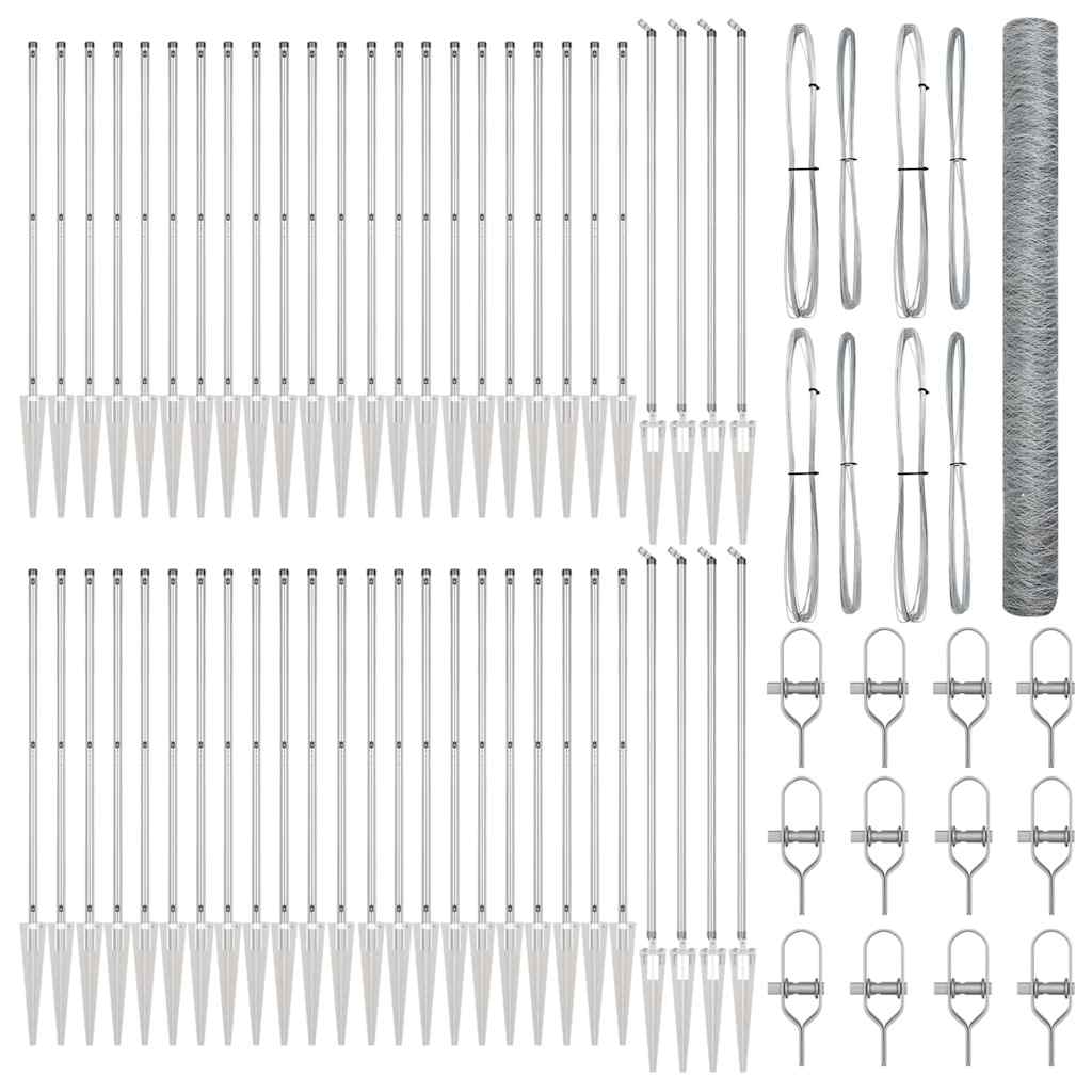 vidaXL Hexagon Fence 1.6x100 μ Γαλβανισμένος Χάλυβας