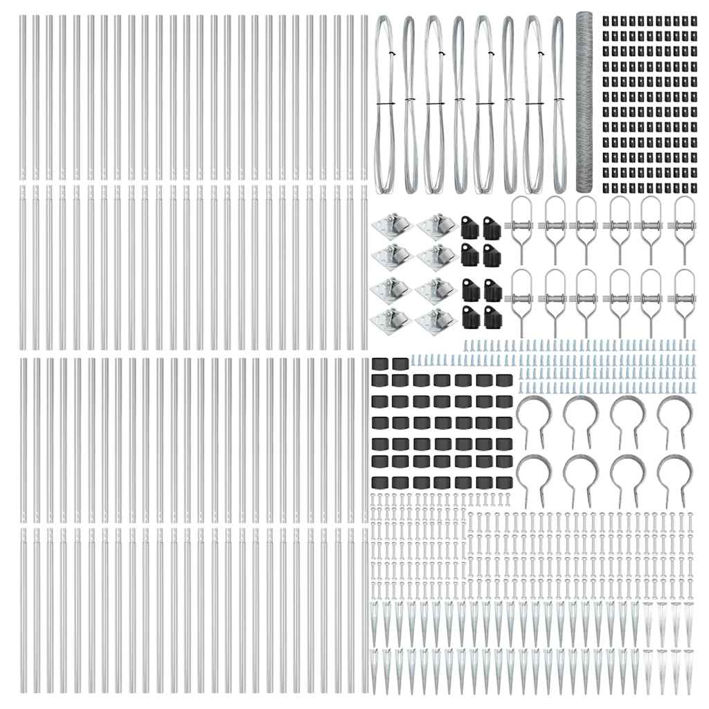 vidaXL Hexagon Fence 1.6x100 μ Γαλβανισμένος Χάλυβας