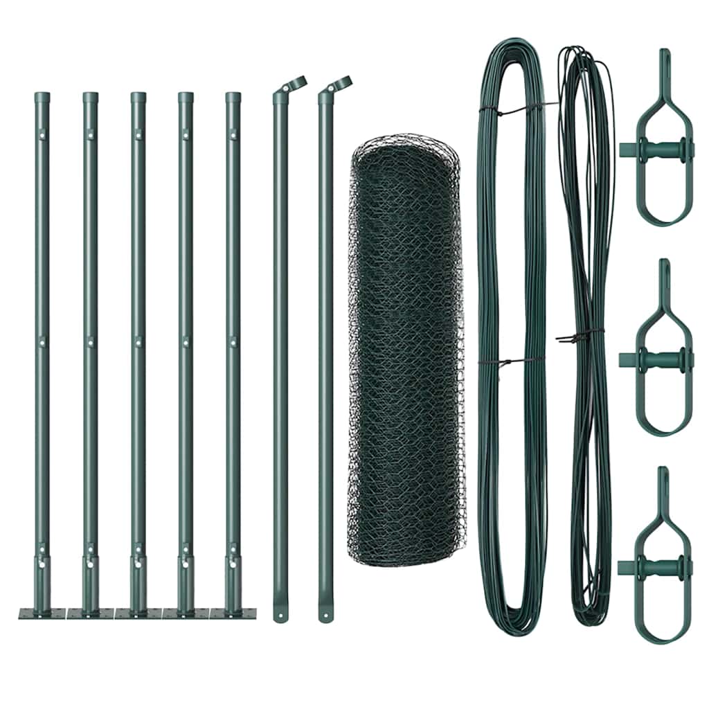 vidaXL Hexagon Fence Πράσινο 0.4x10 μ Χάλυβας