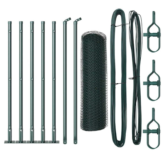 vidaXL Hexagon Fence Πράσινο 0.4x10 μ Χάλυβας