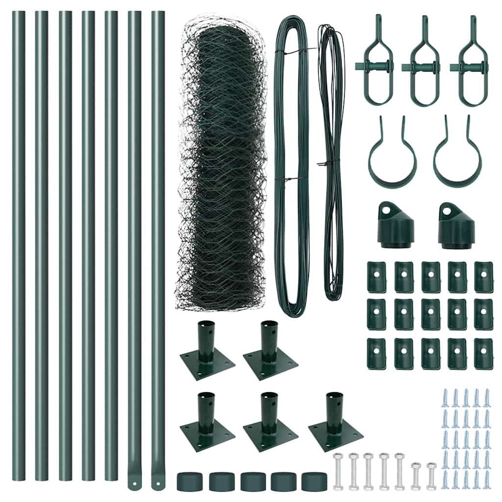 vidaXL Εξάγωνη Περίφραξη Πράσινη 0,4x10 m Χάλυβας