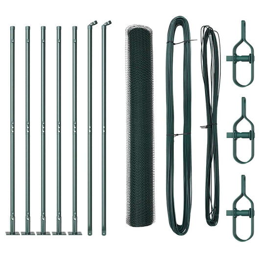 vidaXL Εξάγωνος Φράχτης Πράσινος 0.8x10 μ Χάλυβας