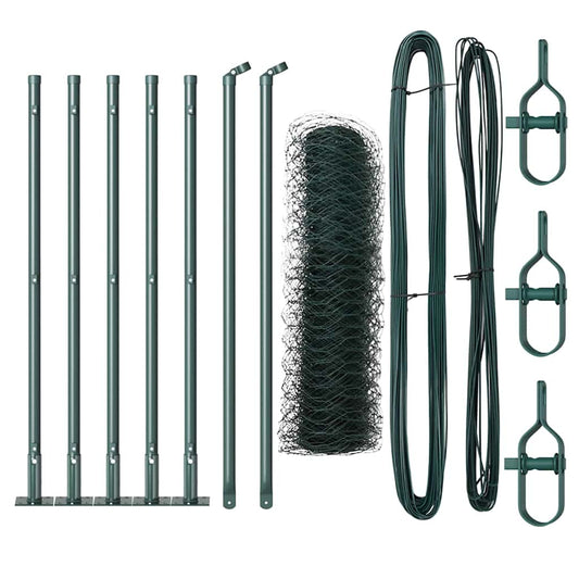 Περίφραξη εξάγωνη vidaXL Πράσινη 0.8x10 μ Χάλυβας