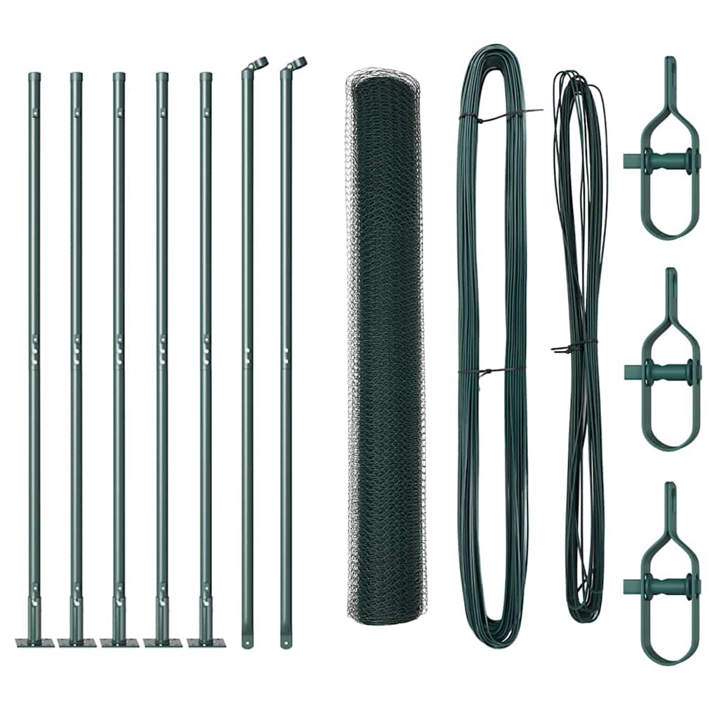 vidaXL Εξάγωνος Φράχτης Πράσινος 1x10 μ Ατσάλι