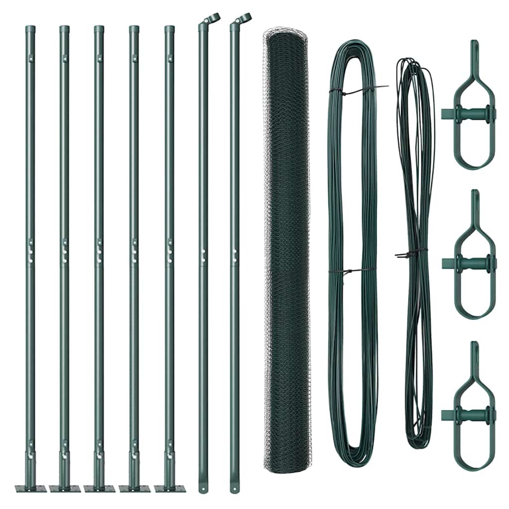 vidaXL Φράχτης Έξιγωνο Πράσινος 1.4x10 μ Ατσάλι