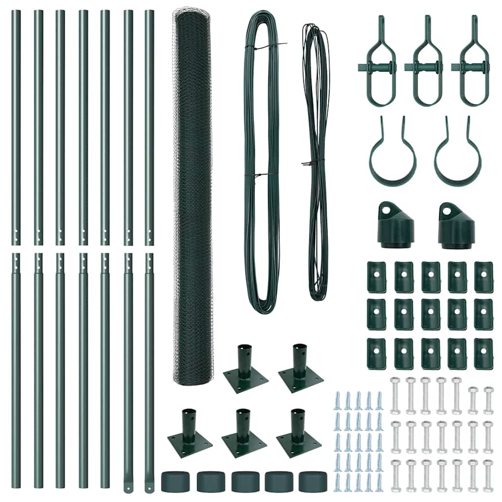 vidaXL Φράχτης Έξιγωνο Πράσινος 1.4x10 μ Ατσάλι