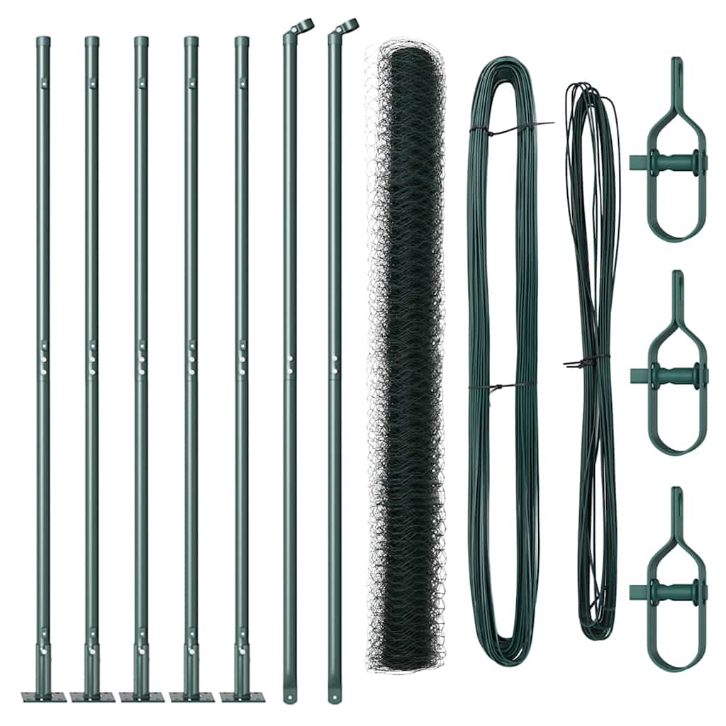 vidaXL Περίφραξη Εξαγώνου Πράσινη 1,4x10 μ Χάλυβας