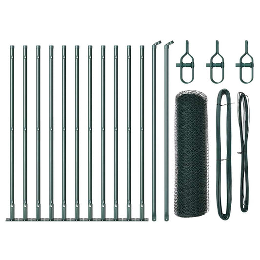 vidaXL Εξαγωνικός Φράκτης Πράσινος 0.4x25 μ Ατσάλι