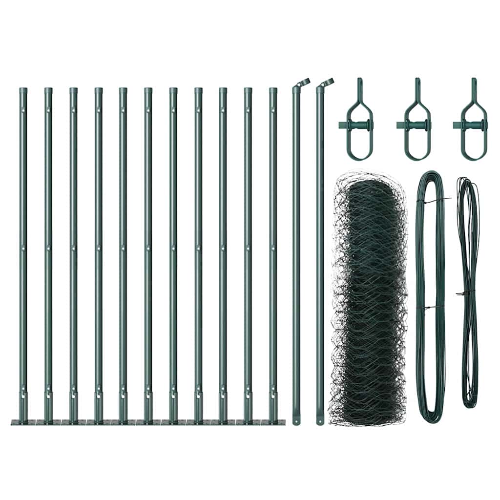 vidaXL Hexagon Fence Πράσινη 0.4x25 m Χάλυβας