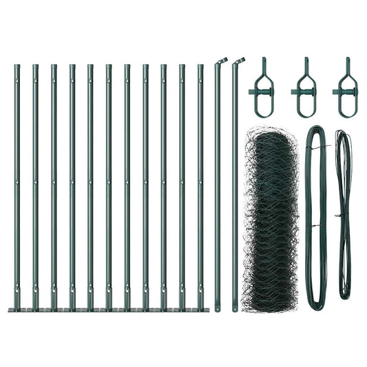 vidaXL Εξάγωνος Φράχτης Πράσινος 0.6x25 μ Ατσάλι