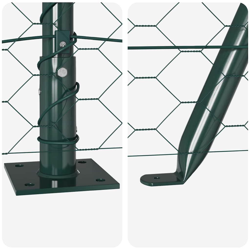 vidaXL Hexagon Fence Πράσινο 0.6x25 μ. Χάλυβας