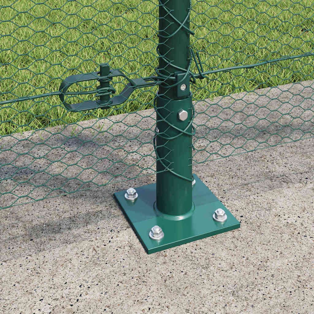 vidaXL Σετ Περιφράξεων Σετ 2 Πράσινο Βαμμένο Ατσάλι 25 x 1.2 μ