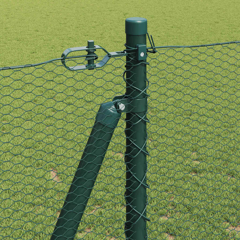 vidaXL Σετ Περιφράξεων Σετ 2 Πράσινο Βαμμένο Ατσάλι 25 x 1.2 μ