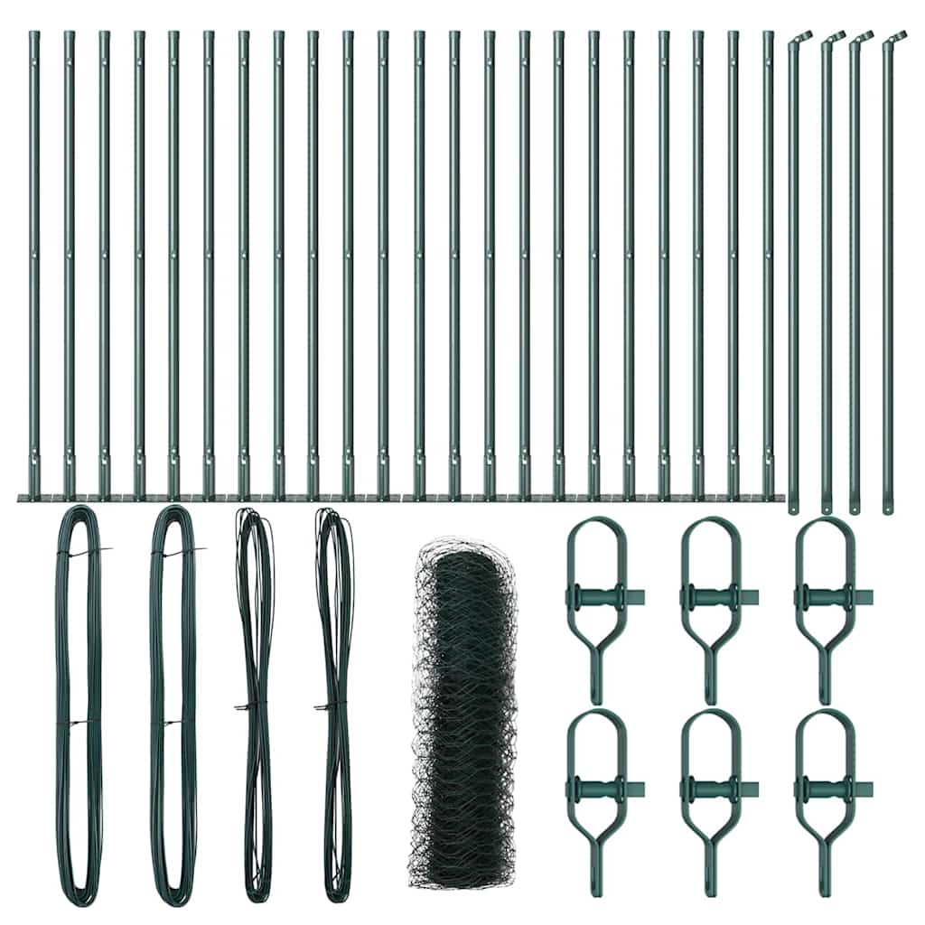 Φράκτης Εξαγώνου vidaXL Πράσινος 0.4x50 μ Χάλυβας