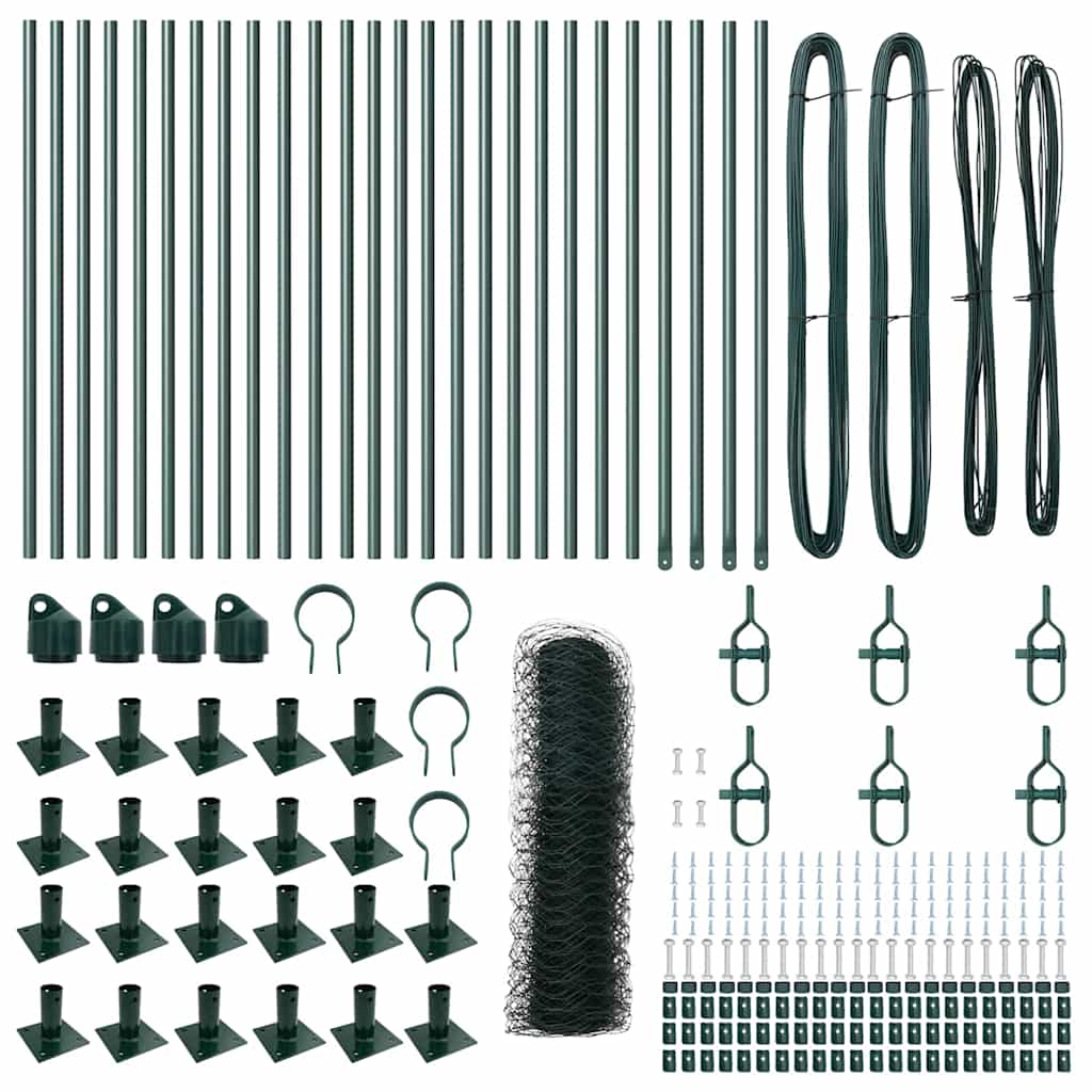 Περίφραξη Hexagon vidaXL Πράσινη 0.6x50 μ Χάλυβα