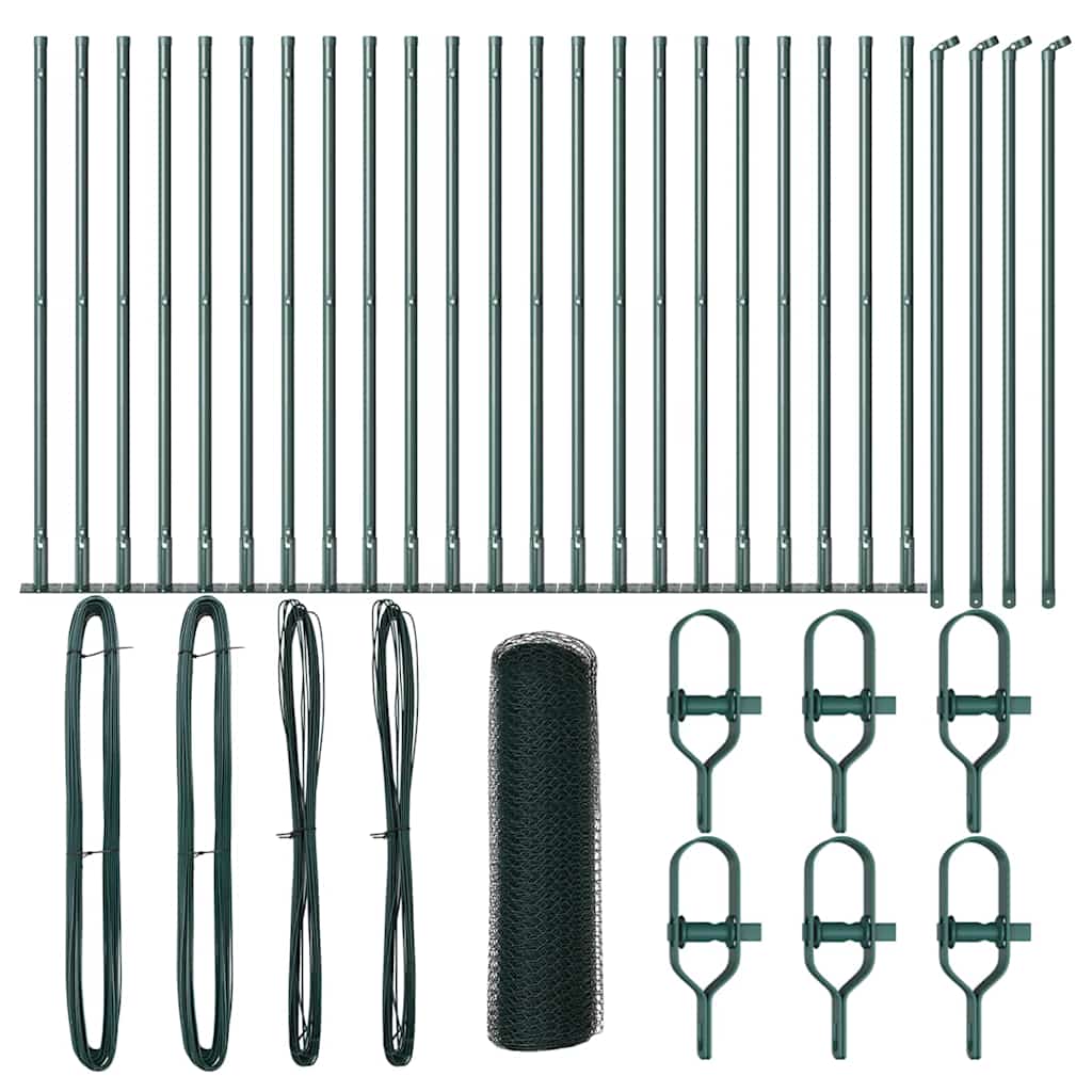 περίφραξη εξαγώνου vidaXL Πράσινο 0,8x50 μ Χάλυβας