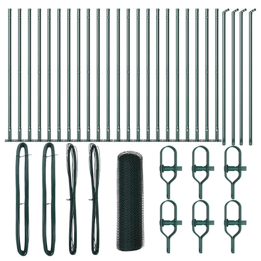 vidaXL Hexagon Fence Πράσινος 1x50 μ Χάλυβας