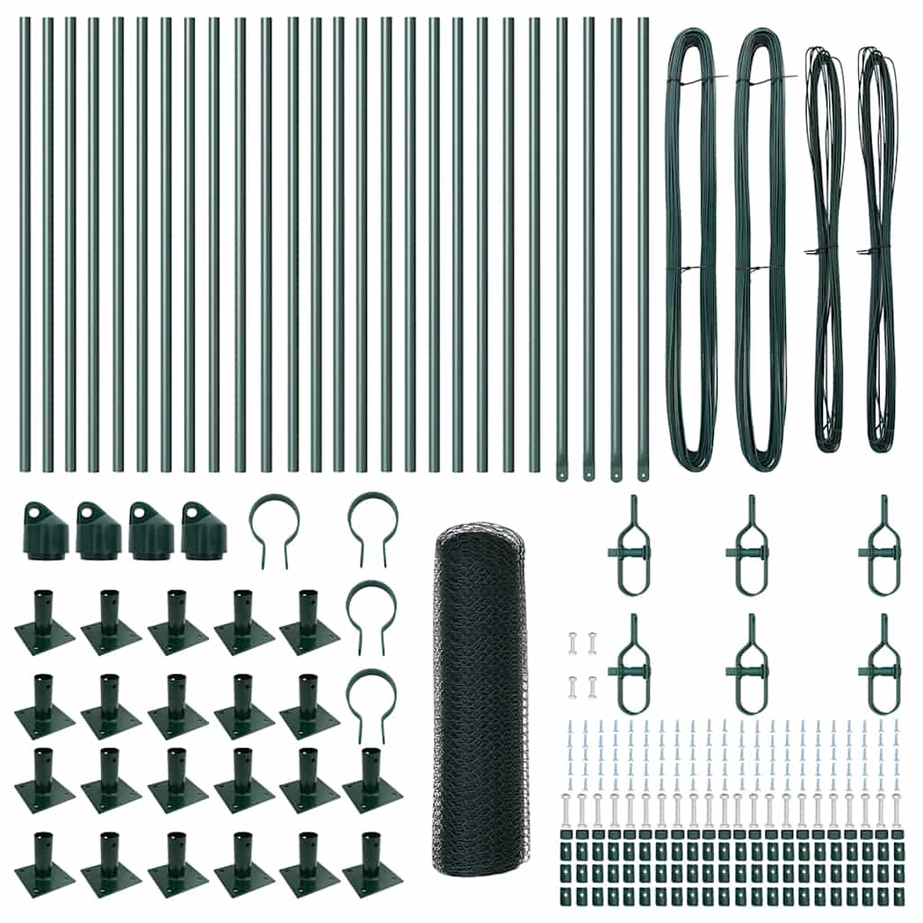 vidaXL Hexagon Fence Πράσινος 1x50 μ Χάλυβας