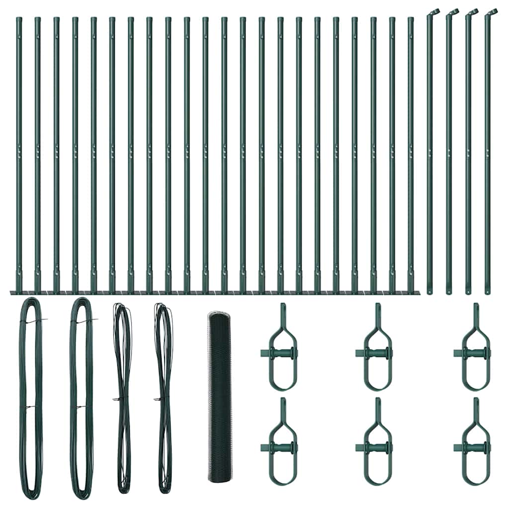 vidaXL Εξαγωνικός Φράχτης Πράσινος 1.2x50 μ Ατσάλι