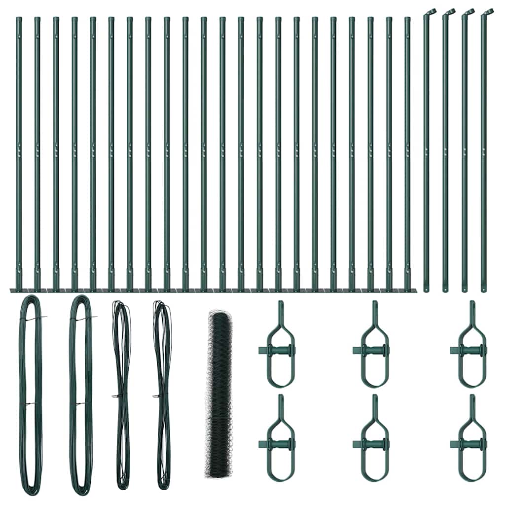 Φράκτης εξάγωνος vidaXL Πράσινος 1.2x50 μ Χάλυβας