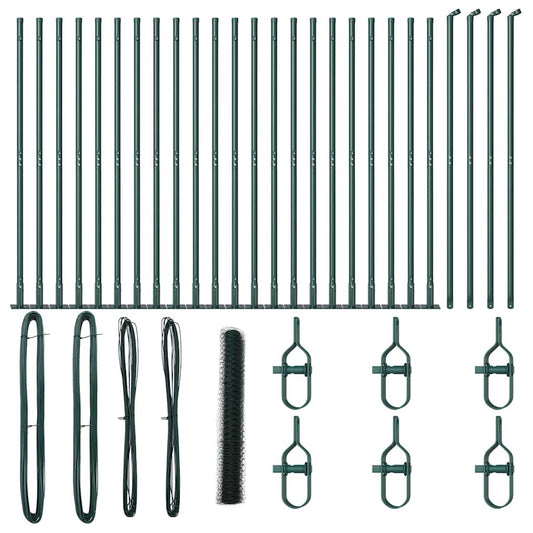 Φράκτης εξάγωνος vidaXL Πράσινος 1.2x50 μ Χάλυβας