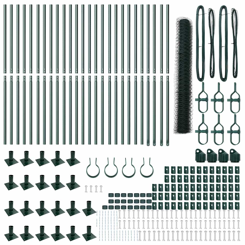 Πράσινος Πολυγωνικός Φράχτης vidaXL 1.2x50 μ Ατσάλι