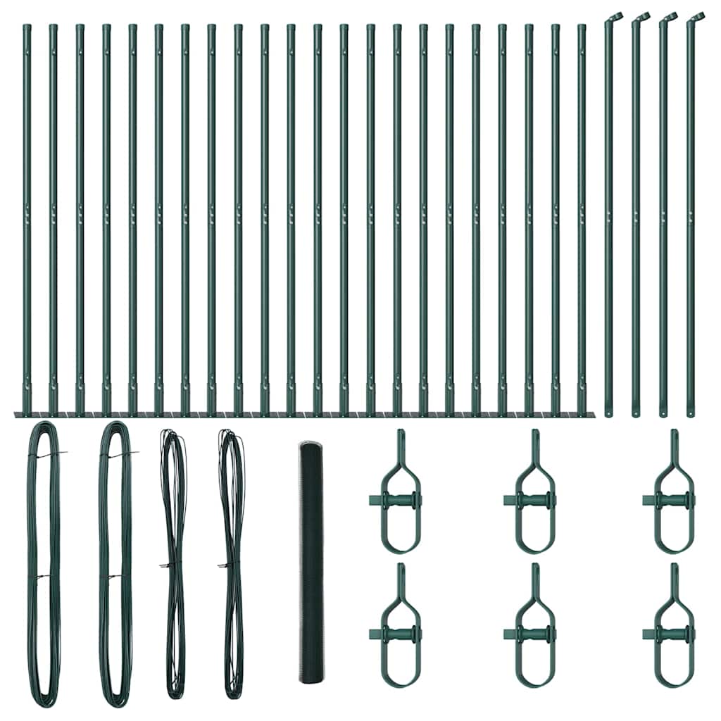 vidaXL Εξάγωνος Φράχτης Πράσινος 1.4x50 μ Χάλυβας
