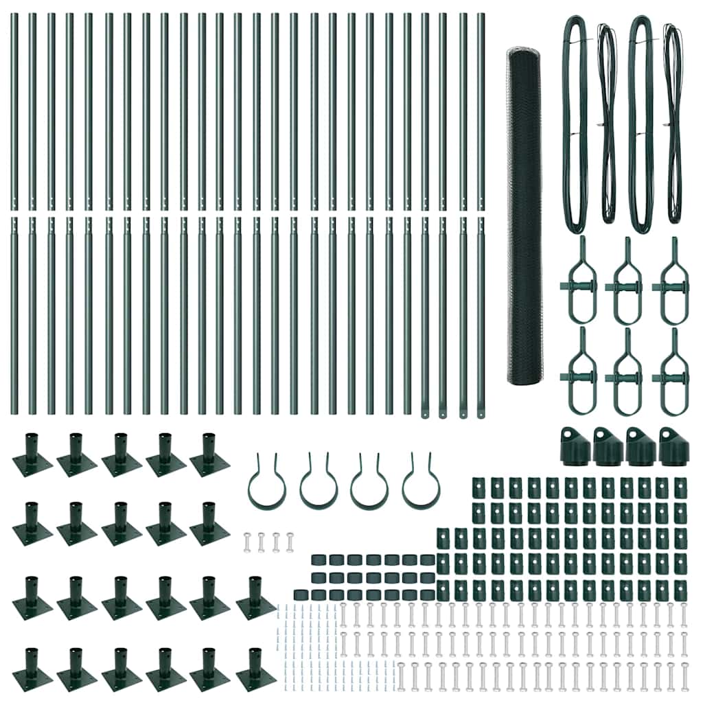 vidaXL Εξαγωνικός Φράκτης Πράσινος 1.4x50 m Ατσάλι