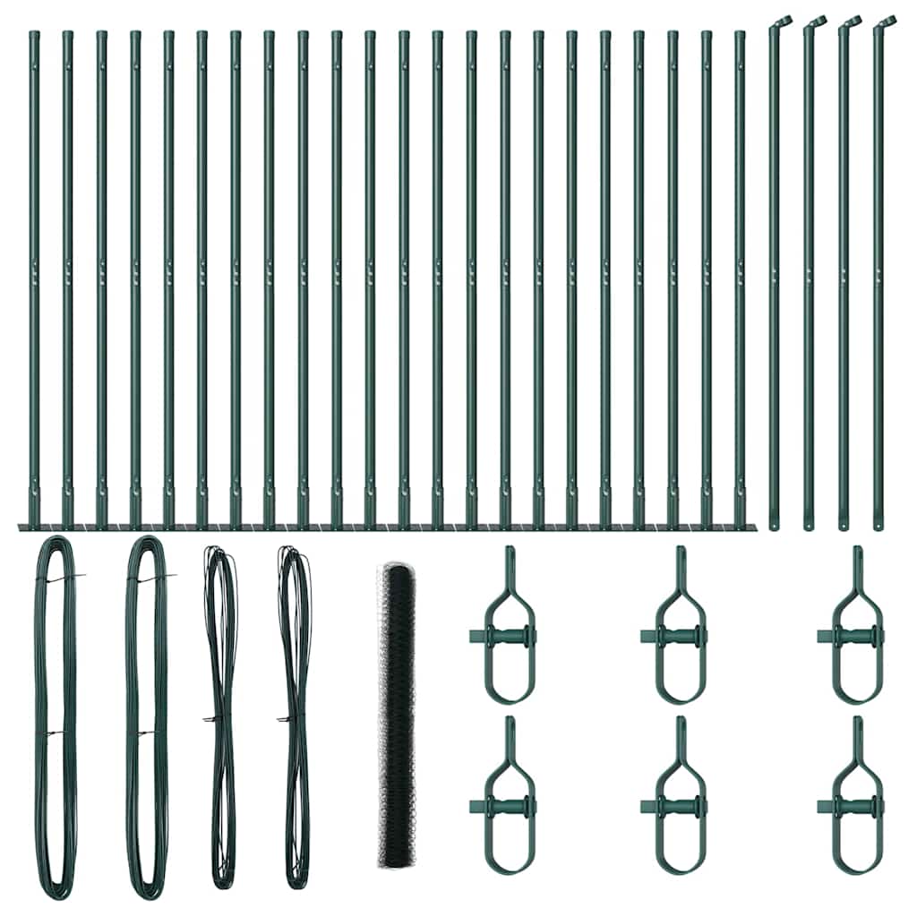 vidaXL Φράκτης Εξαγώνου Πράσινος 1.6x50 μ. Χάλυβας
