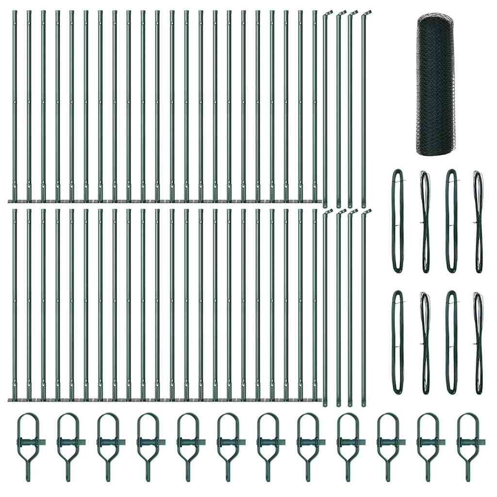 vidaXL Στύλος Περιφράξεων Πράσινο 100 x 0,4 μ (13 mm πλέγμα)