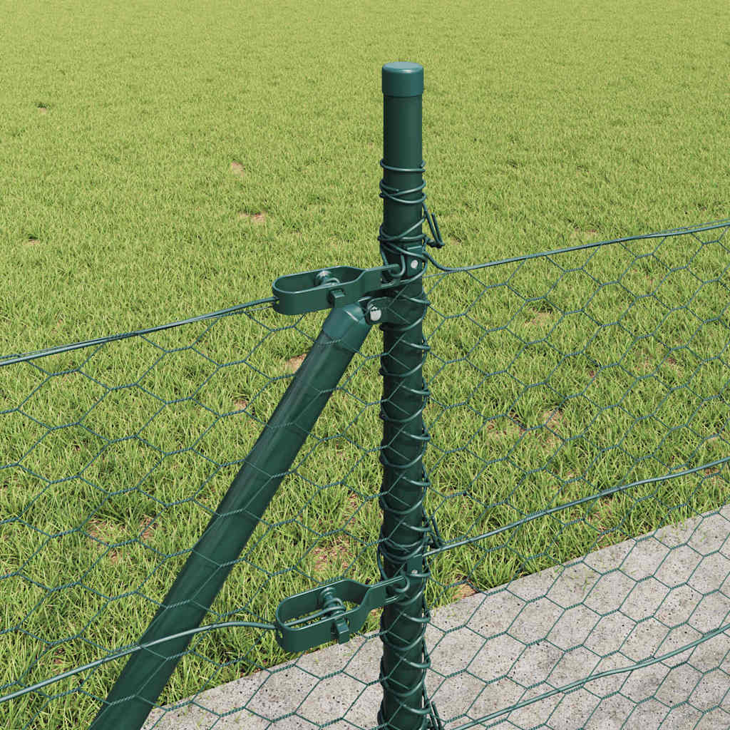 vidaXL Hexagon Fence Πράσινος 0.4x100 μ Ατσάλι