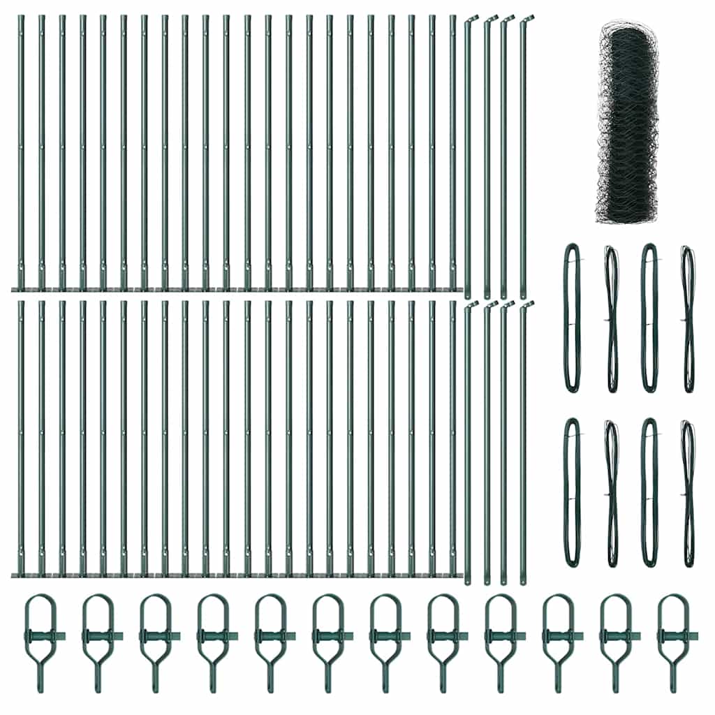 vidaXL Hexagon Fence Πράσινος 0.4x100 μ Ατσάλι