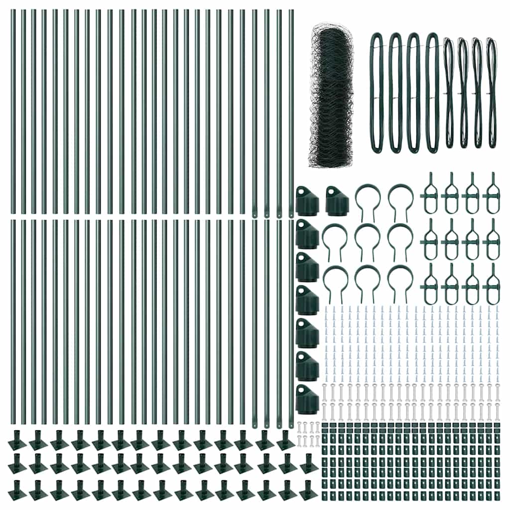 vidaXL Hexagon Fence Πράσινος 0.4x100 μ Ατσάλι