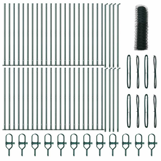 vidaXL Εξαγωνικός Φράχτης Πράσινος 0.4x100 μ Ατσάλι
