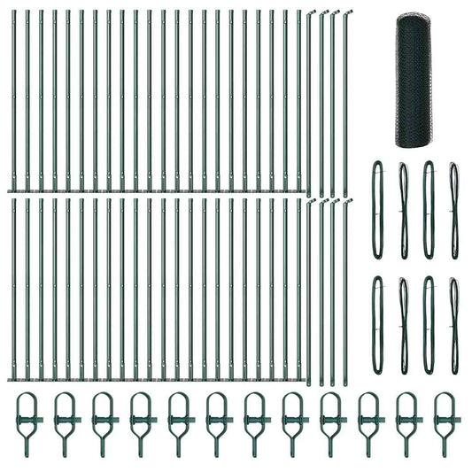 Φράχτης VidaXL Εξαγωνικός Πράσινος 0.8x100 μ Χάλυβας