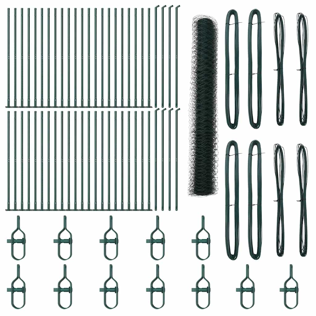 vidaXL Φράχτης Εξάγωνος Πράσινος 1.2x100 m Χάλυβας