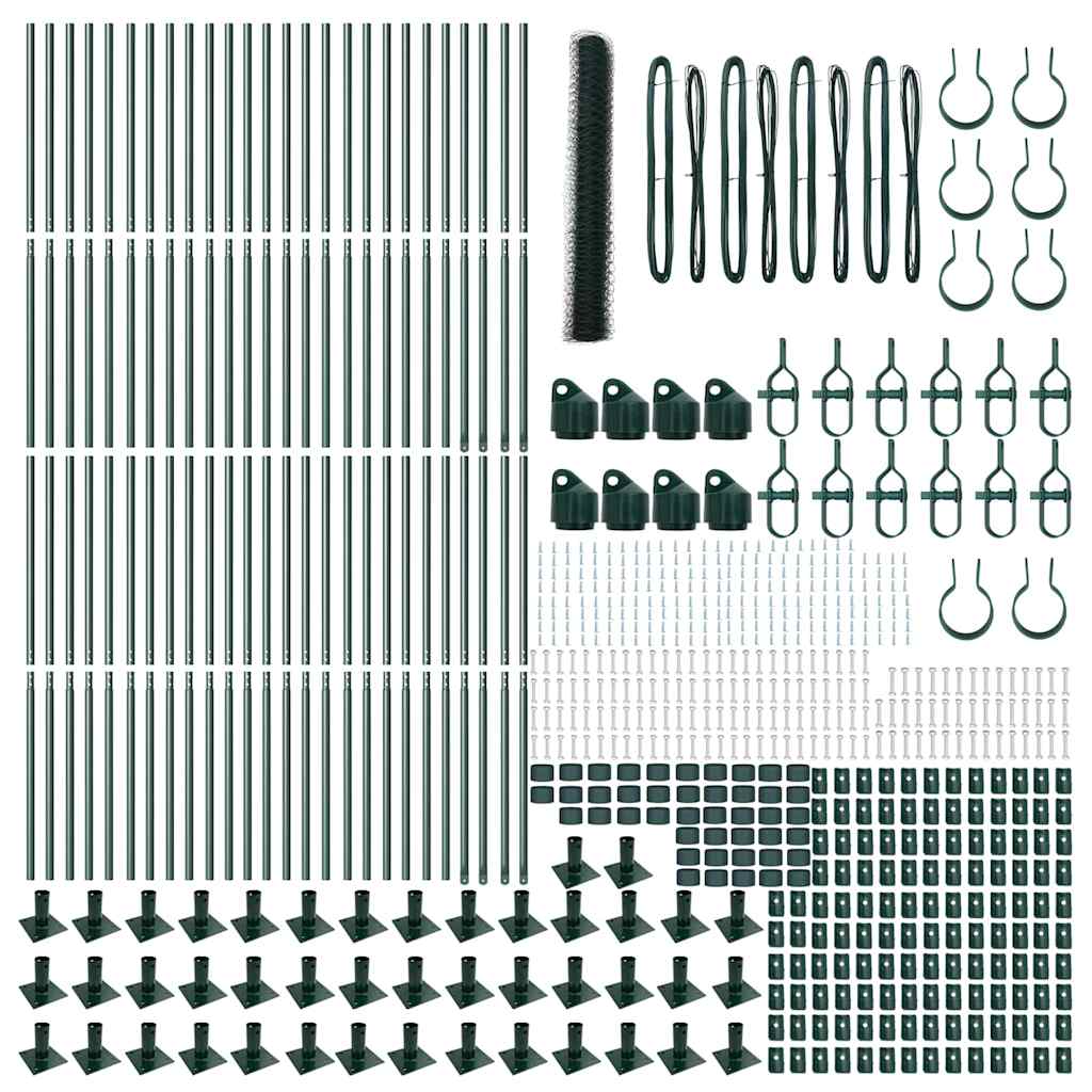 vidaXL Φράχτης Εξάγωνος Πράσινος 1.2x100 m Χάλυβας