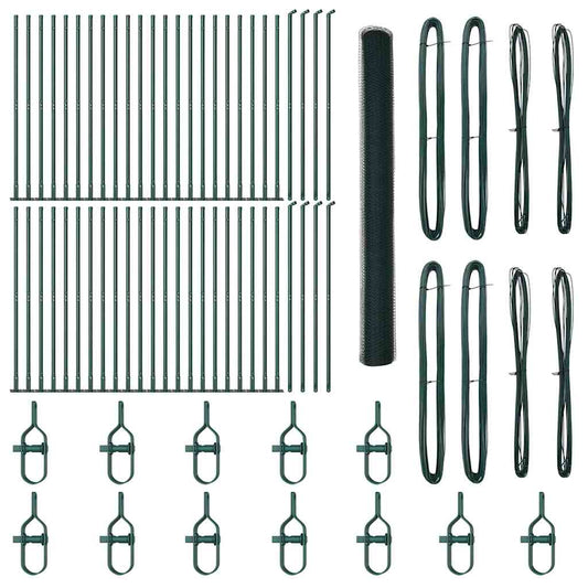 vidaXL Εξάγωνος Φράχτης Πράσινος 1.6x100 μ Χάλυβας