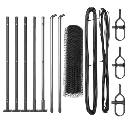vidaXL Εξάγωνος Φράκτης Γκρι 0.5x10 μ Ατσάλι