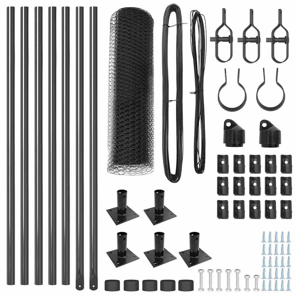 Φράχτης Hexagon vidaXL Γκρι 0.5x10 μ Χάλυβας
