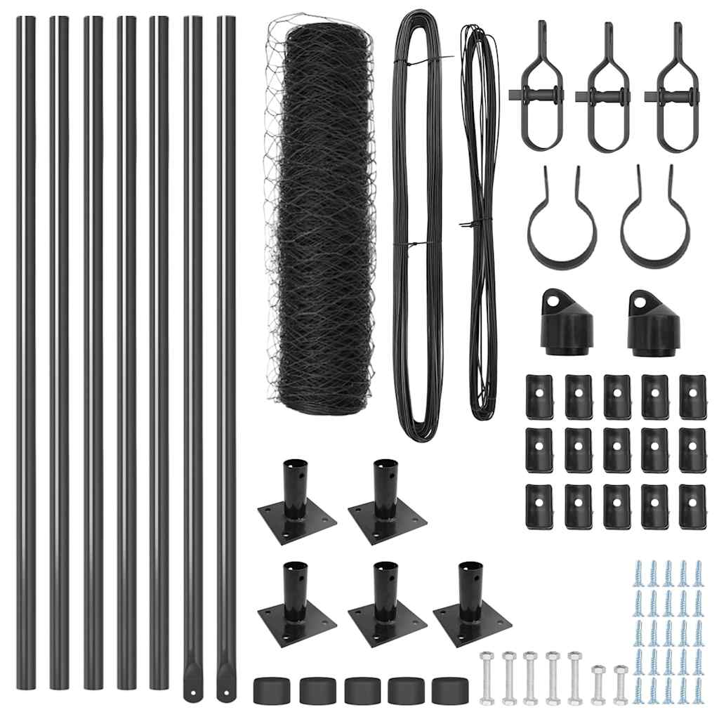 Περίφραξη Exagon vidaXL Γκρι 0.5x10 μ Χάλυβας