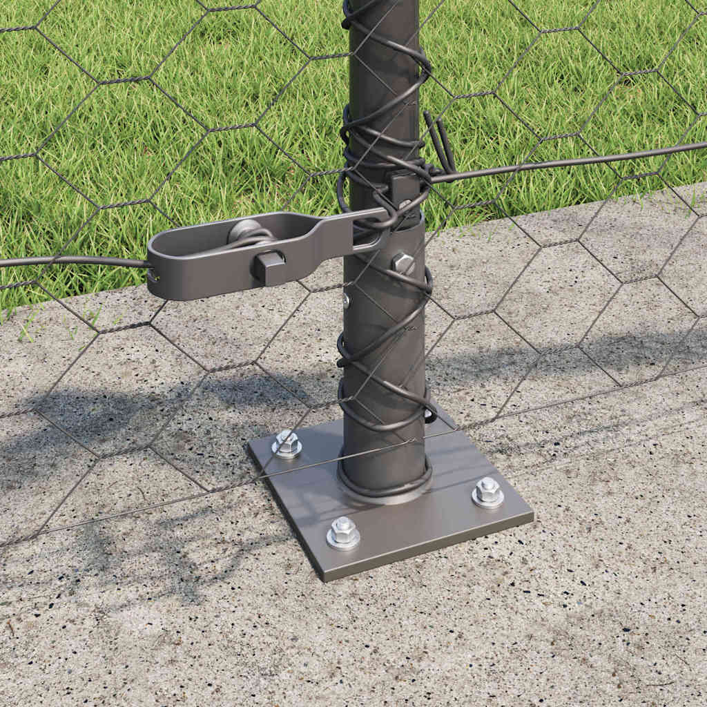 Γκρι περίφραξη vidaXL εξαγωνική 0.5x10 μ από χάλυβα